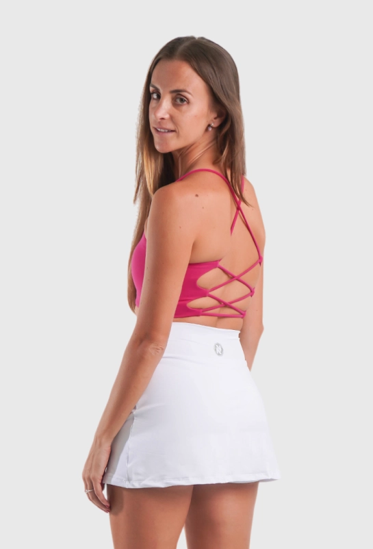 Top Costas Cruzadas Nicole Nobile, Rosa